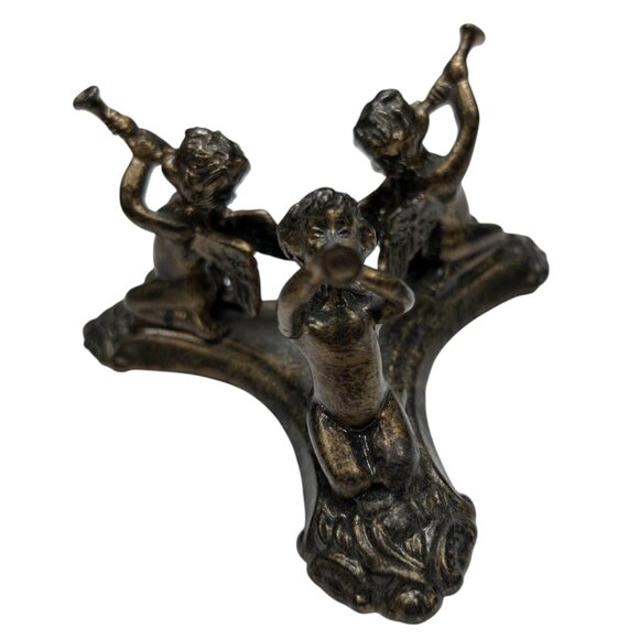 Angels Cherubs Horns Cast Metal Decoration Figurine Collectible - Picture 2 of 4